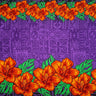 Tapa Hibiscus Flowers Double Border Cotton Poplin Fabric - Hibiscus And Monstera Leaves, 44" Width, 36" Yard Cut (1 Yard)