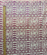 Star Tapa Shine Polyester Foil Fabric - Polynesian Tapa Print, 36" Width (1 Yard)