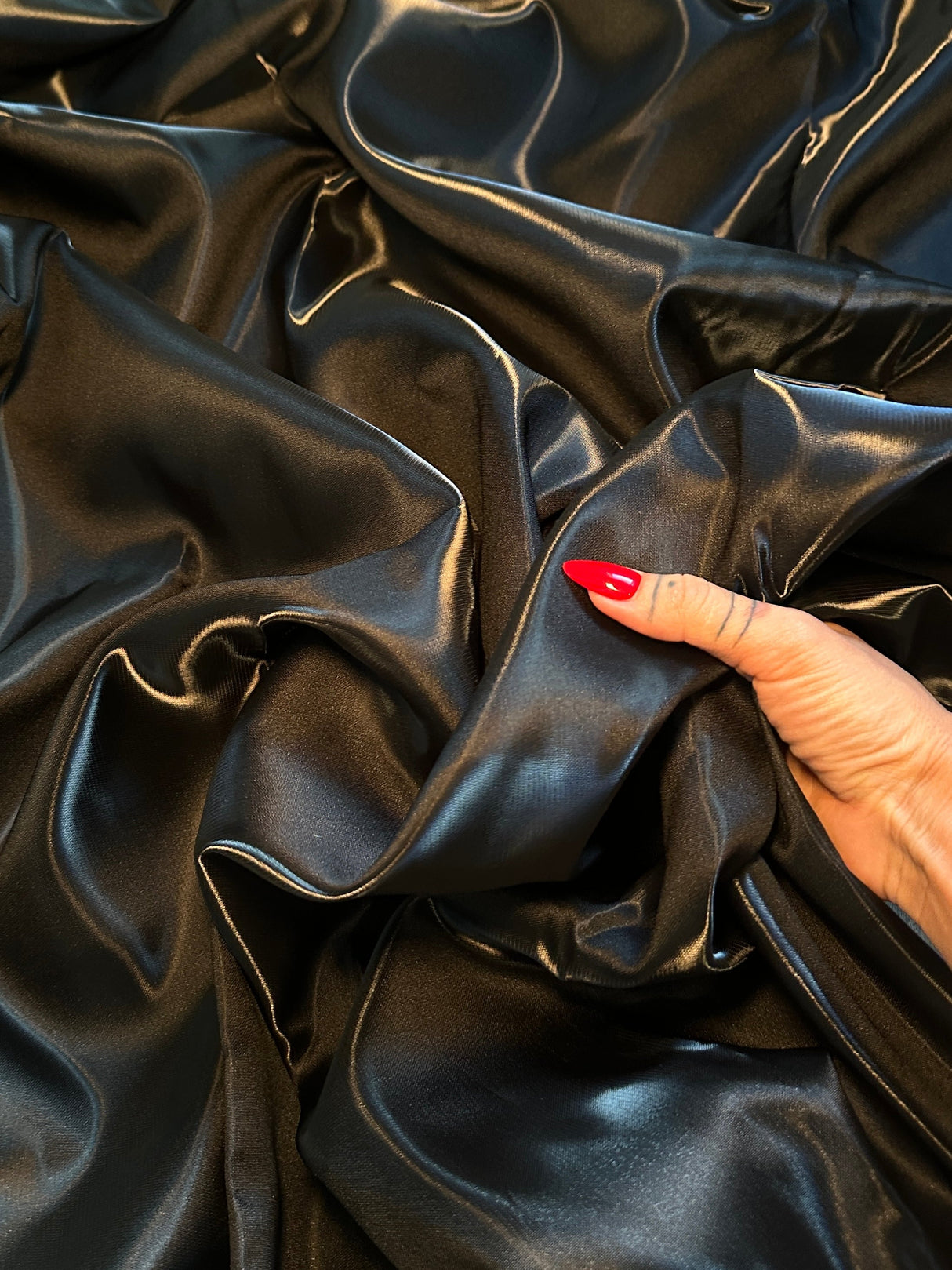 Liquid Bridal Satin Black