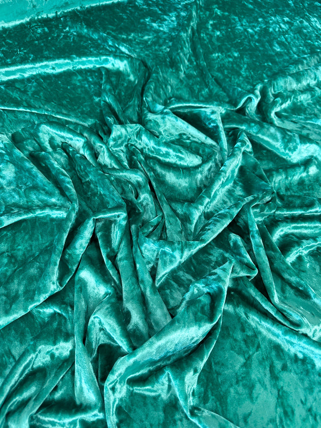 Stretch Crushed Velvet Jade