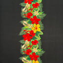 Tropical Flowers Middle Border Peachskin Fabric - Tropical Floral Border Print, 44" Width (1 Yard)