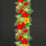 Tropical Flowers Middle Border Peachskin Fabric - Tropical Floral Border Print, 44" Width (1 Yard)