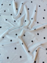 Printed Power Mesh White Black Star