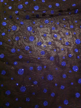 Sparkly Polka Dot Glitter On Black Polyester Spandex Mesh Fabric - Black, Sparkly Polka Dot Glitter, 58"-60" Width
