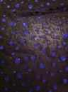 Sparkly Polka Dot Glitter On Black Polyester Spandex Mesh Fabric - Black, Sparkly Polka Dot Glitter, 58"-60" Width