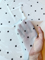 Printed Power Mesh White Black Star