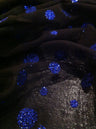 Sparkly Polka Dot Glitter On Black Polyester Spandex Mesh Fabric - Black, Sparkly Polka Dot Glitter, 58"-60" Width
