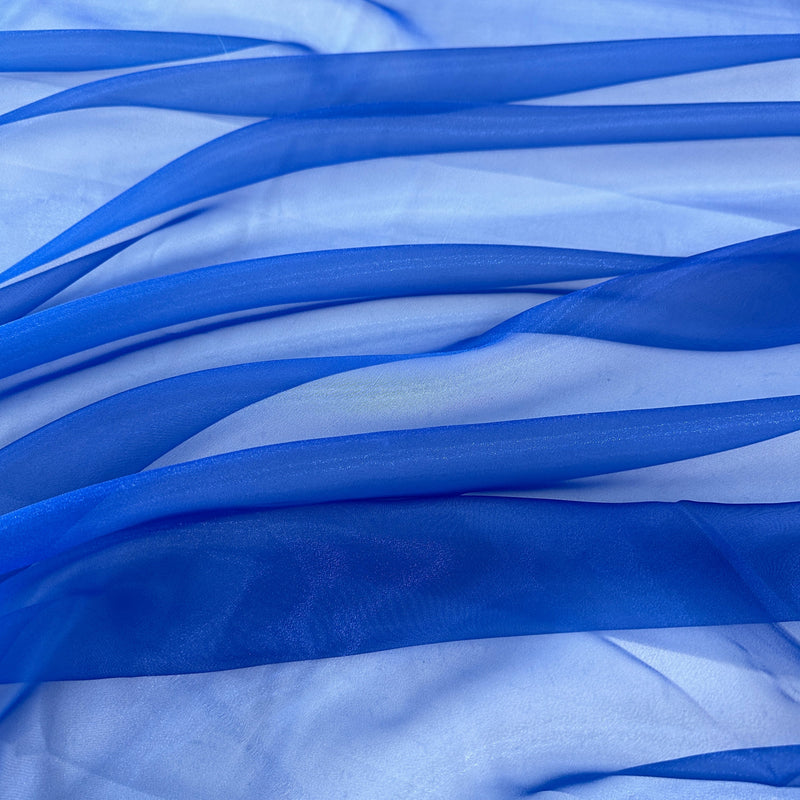 Sheer Crystal Organza Royal Blue