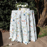 Round Faux Linen Tablecloth 132" Arboreal