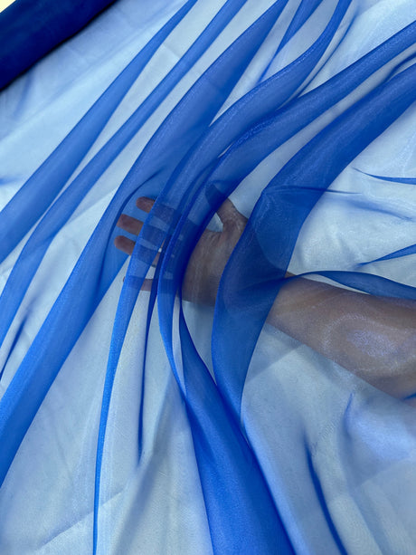 Sheer Crystal Organza Royal Blue