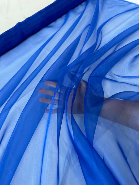 Sheer Crystal Organza Royal Blue
