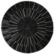 Patchwork PCH216 Round 100 Percent Real Cow Hide Fabric - Black With Charcoal Stripes, Round (6' X 6' Round)