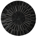 Patchwork PCH216 Round 100 Percent Real Cow Hide Fabric - Black With Charcoal Stripes, Round (6' X 6' Round)