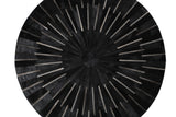 Patchwork PCH216 Round 100 Percent Real Cow Hide Fabric - Black With Charcoal Stripes, Round (6' X 6' Round)