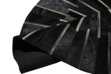 Patchwork PCH216 Round 100 Percent Real Cow Hide Fabric - Black With Charcoal Stripes, Round (6' X 6' Round)