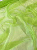 Sheer Crystal Organza Lime Green