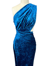 Stretch Crushed Velvet Teal Blue