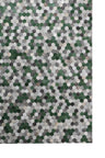 Patchwork PCH220 Green Cowhide Patchwork Fabric - Green Geometric Octagon Design, 5' X 7' (1 Unit)