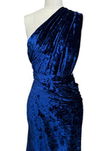 Navy Stretch Crushed Velvet