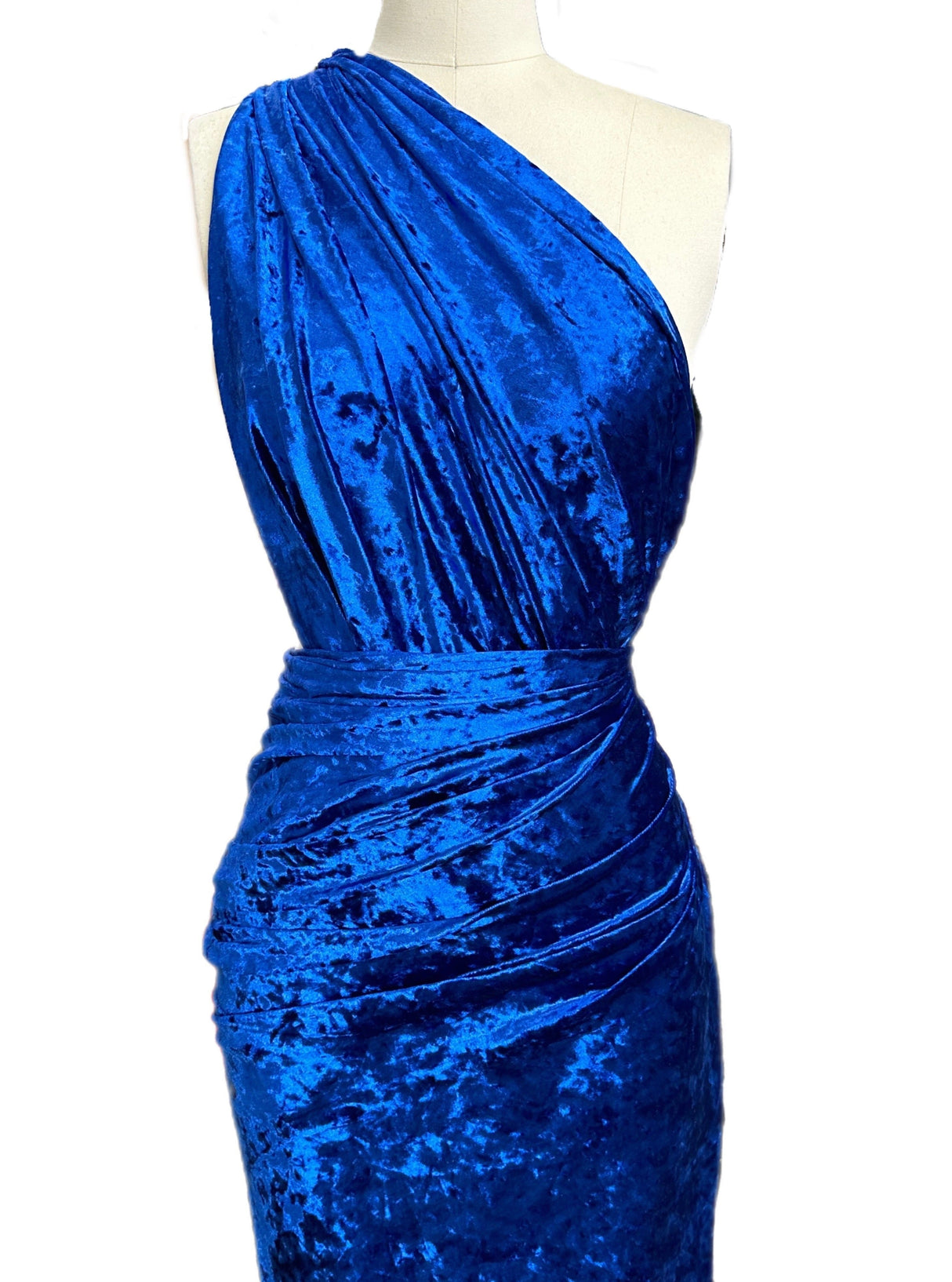 Stretch Crushed Velvet Royal Blue