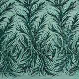 Ariba Floral Leaf Stretch Sequins Fabric - Nylon Spandex Mesh Fabric, 4-Way Stretch, 60" Width, 52" Sequins Width (1 Yard)