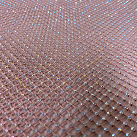 Rhinestone Fishnet Lace Fabric