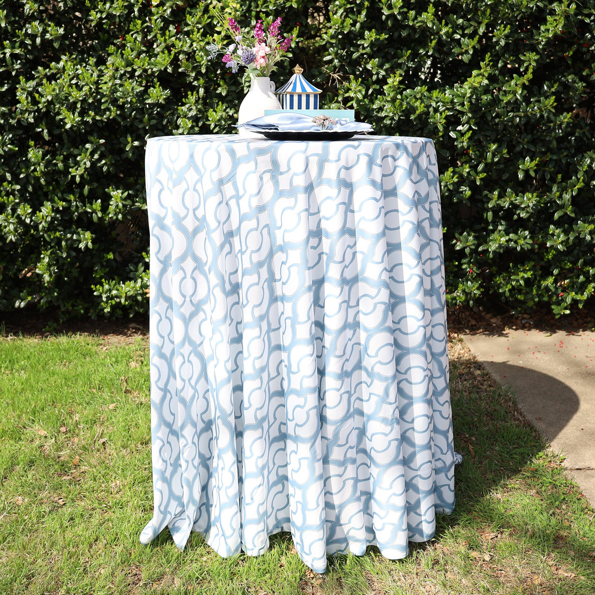 Round Scuba Tablecloth 120" Dusty Blue