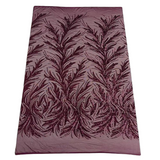 Ariba Floral Leaf Stretch Sequins Fabric - Nylon Spandex Mesh Fabric, 4-Way Stretch, 60" Width, 52" Sequins Width (1 Yard)