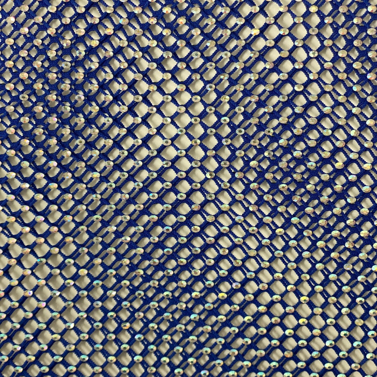 Rhinestone Fishnet Lace Fabric