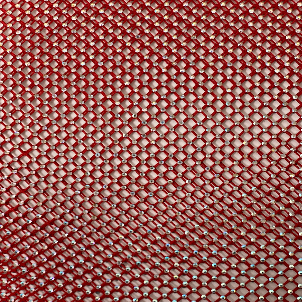 Rhinestone Fishnet Lace Fabric