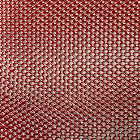 Rhinestone Fishnet Lace Fabric