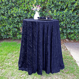 Round Velvet Tablecloth 120 Seamless Navy Blue