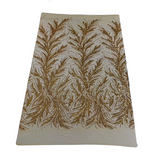 Ariba Floral Leaf Stretch Sequins Fabric - Nylon Spandex Mesh Fabric, 4-Way Stretch, 60" Width, 52" Sequins Width (1 Yard)