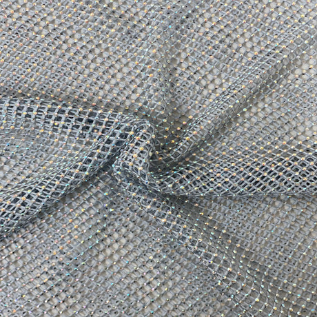 Rhinestone Fishnet Lace Fabric