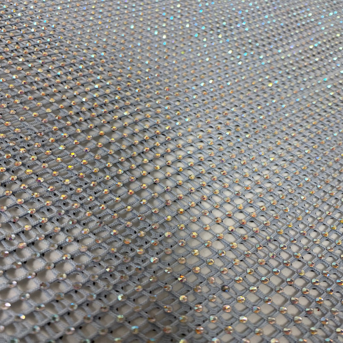 Rhinestone Fishnet Lace Fabric