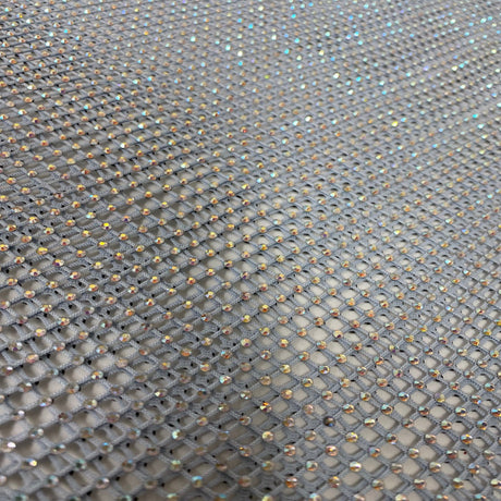 Rhinestone Fishnet Lace Fabric