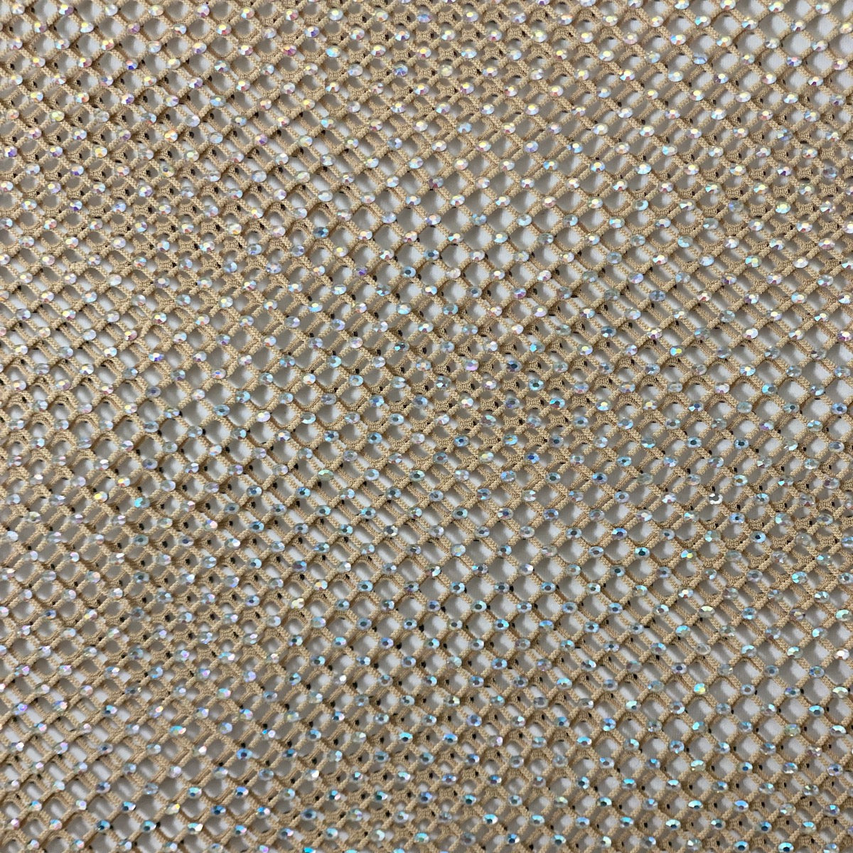 Rhinestone Fishnet Lace Fabric