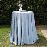 Round Velvet Tablecloth 120" Seamless Dusty Blue