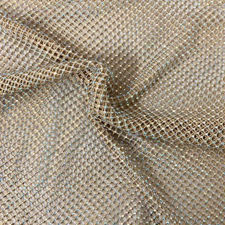 Rhinestone Fishnet Lace Fabric