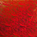 Palm Leaves Traditional Tattoo Polyester Foil Fabric - Foil Printed, Palm Leaves, 60" Width (1 Yard)