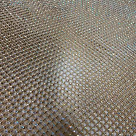 Rhinestone Fishnet Lace Fabric