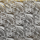 Polyester Foil Fabric Palm Leaves Traditional Tattoo