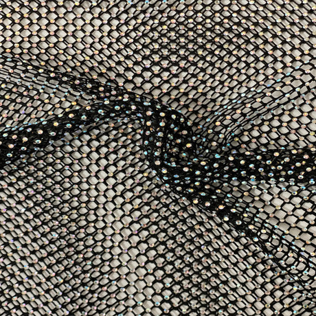 Rhinestone Fishnet Lace Fabric