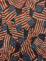 American Flag Print Sequin Mesh Fabric - American Flag Print, 4-Way Stretch, Medium Weight, 1 Yard