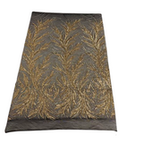 Ariba Floral Leaf Stretch Sequins Fabric - Nylon Spandex Mesh Fabric, 4-Way Stretch, 60" Width, 52" Sequins Width (1 Yard)