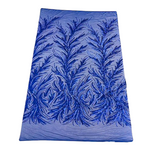 Ariba Floral Leaf Stretch Sequins Fabric - Nylon Spandex Mesh Fabric, 4-Way Stretch, 60" Width, 52" Sequins Width (1 Yard)