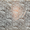 Palm Leaves Traditional Tattoo Polyester Foil Fabric - Foil Printed, Palm Leaves, 60" Width (1 Yard)