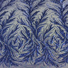 Ariba Floral Leaf Stretch Sequins Fabric - Nylon Spandex Mesh Fabric, 4-Way Stretch, 60" Width, 52" Sequins Width (1 Yard)
