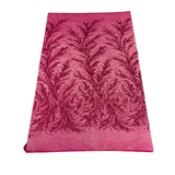 Ariba Floral Leaf Stretch Sequins Fabric - Nylon Spandex Mesh Fabric, 4-Way Stretch, 60" Width, 52" Sequins Width (1 Yard)