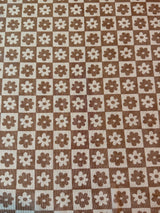 Brown Cream Checkered Power Mesh